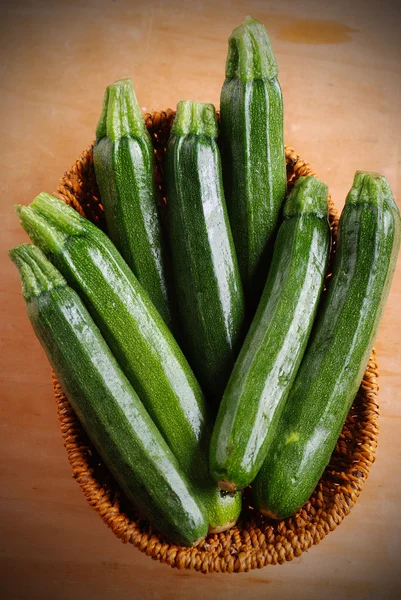 Green zucchini on the table — Stock Photo, Image