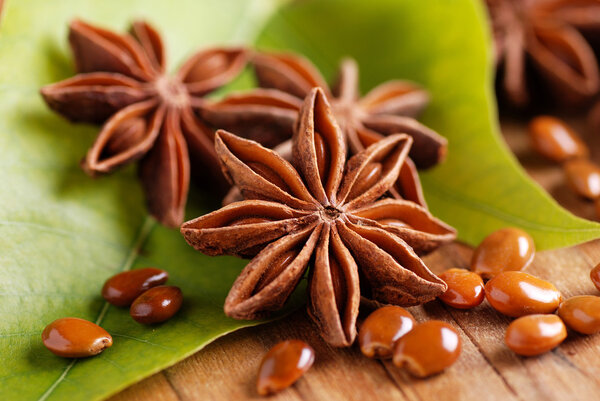 close-up of star anise