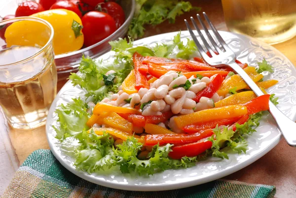 Appetizer beans and peppers — Stock Photo, Image