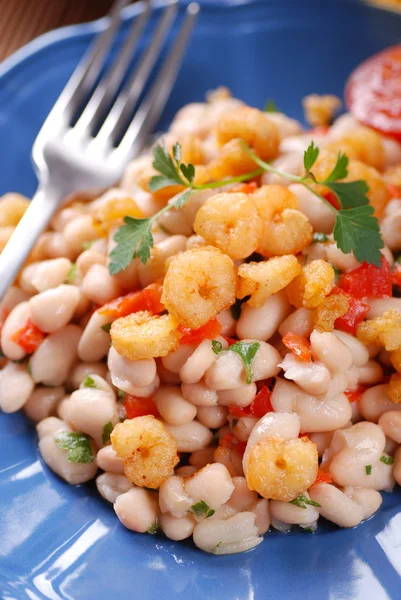 Insalata di fagioli e gamberetti — Foto Stock