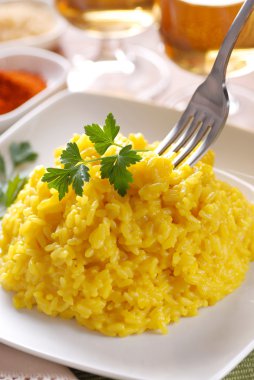 Safran risotto plaka