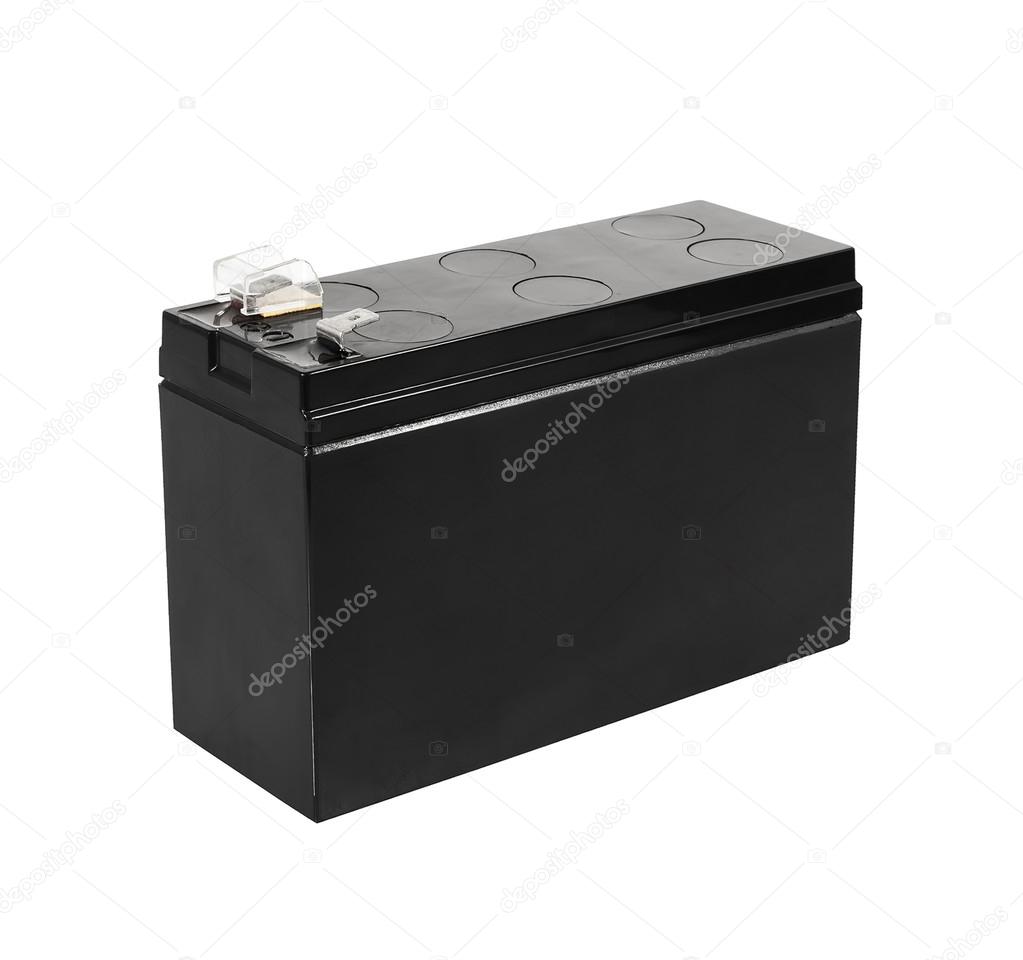 Black battery isolated on white background