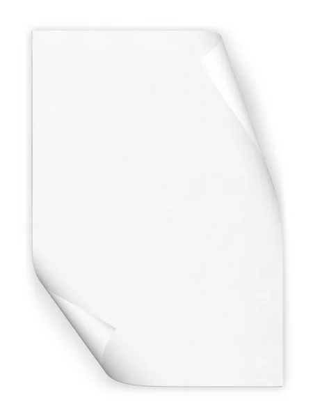 Beyaz arka plan üzerinde beyaz kağıt — Stok fotoğraf