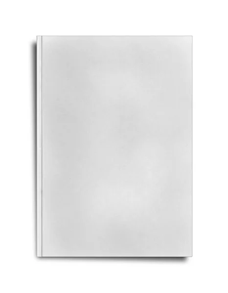 Close up de um livro branco em branco sobre fundo branco — Fotografia de Stock