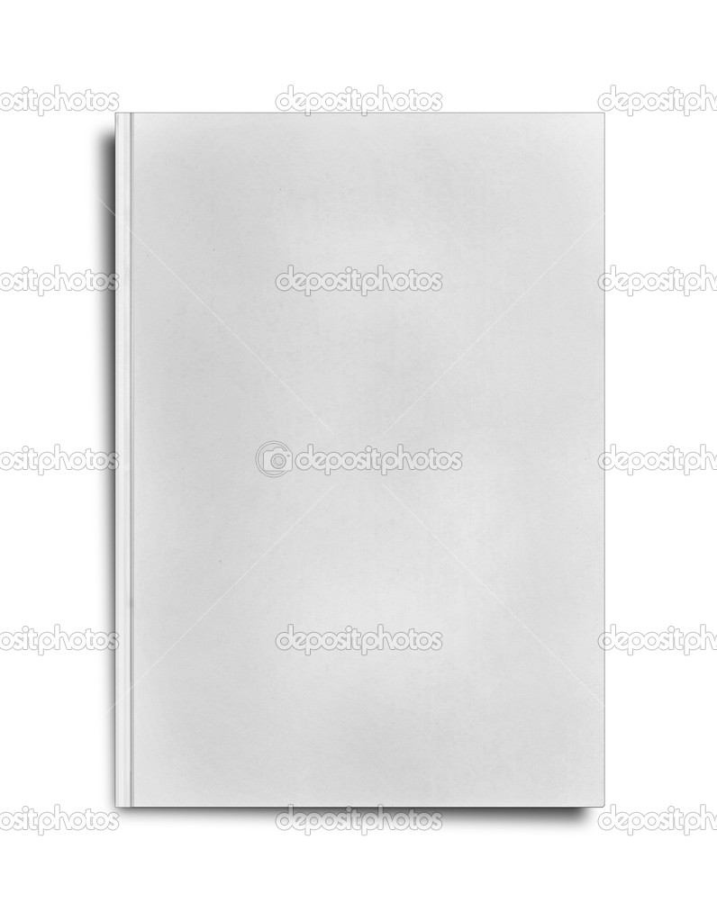 Close up of a blank white book on white background