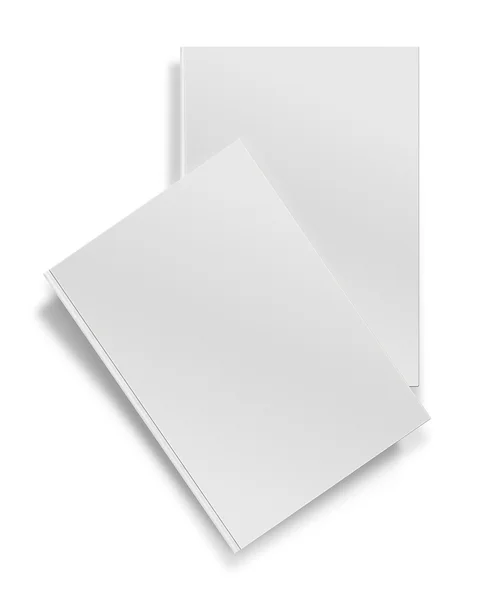 Close up of a blank white book on white background — Stock Photo, Image