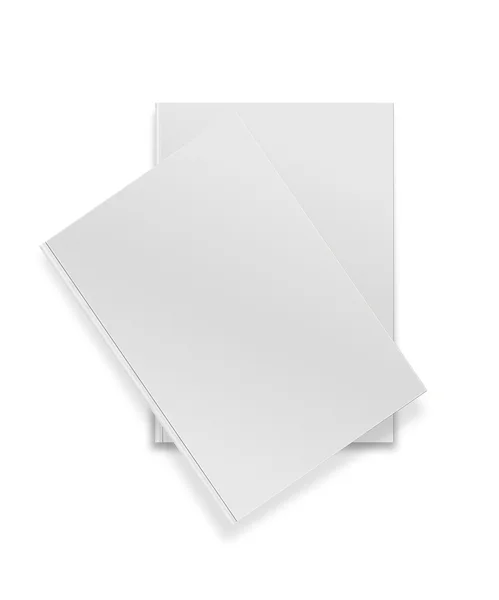 Close up of a blank white book on white background — Stock Photo, Image