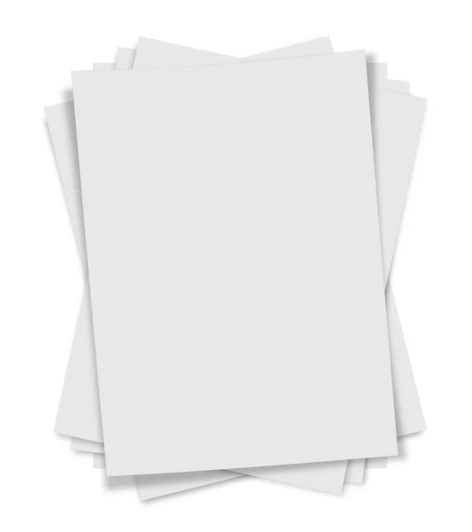 Close up of stack of papers on white background — Stock Photo, Image