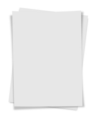 close up of stack of papers on white background clipart