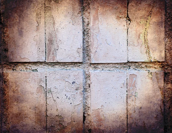 Grunge-Textur aus pastellfarbenen Fliesen an alter Wand — Stockfoto