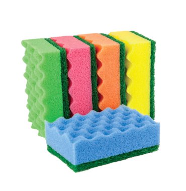 sünger Temizleme, izole üzerinde beyaz arka plan