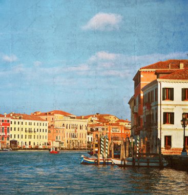 Grand canal Venedik, italy.photo eski renkli görüntü stili.