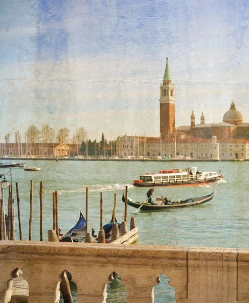 京杭运河在威尼斯，意大利，在绘画风格中的图稿 — 图库照片