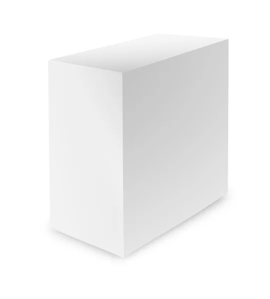 Witte doos op witte achtergrond met clipping pad — Stockfoto