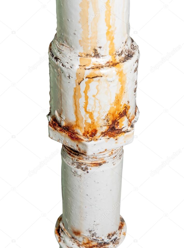 Old a pipe on a white background