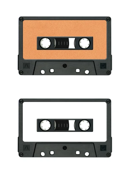 Collection of various vintage audio tapes on white background. each one is shot separately — Stock Photo, Image