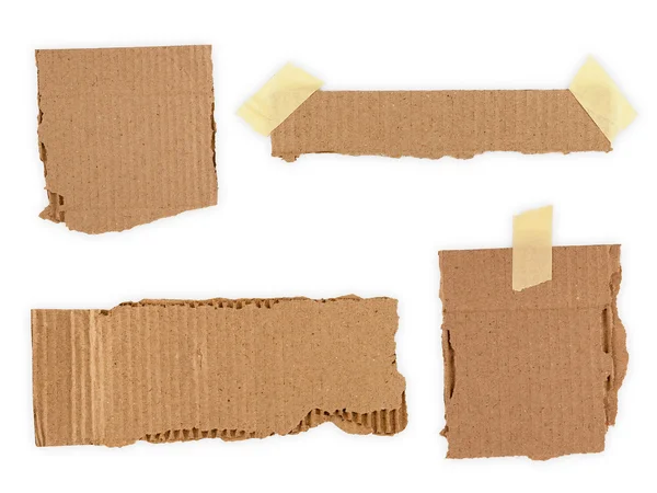 Collection of a cardboard pieces isolated on white background — Stock Photo, Image
