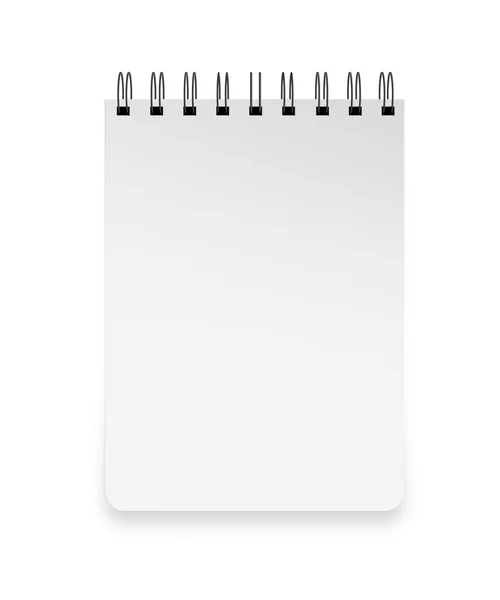 Notebook em branco isolado no fundo branco — Fotografia de Stock