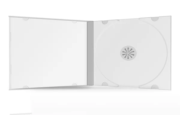 Beyaz zemin üzerine çeşitli boş beyaz kağıt cd kutusunun koleksiyonu — Stok fotoğraf