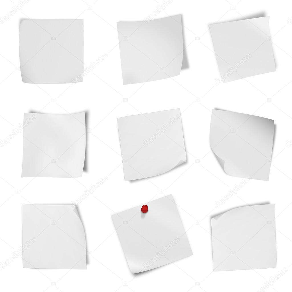 collection of various leaflet blank white paper on white background.
