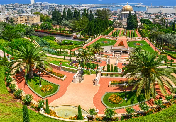 O imagine frumoasă a Grădinilor Bahai din Haifa Israel . — Fotografie, imagine de stoc