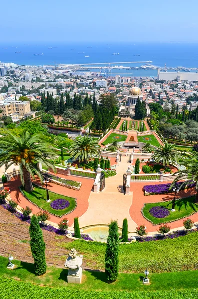 Bahai 정원 하이파 이스라엘에서의 아름 다운 그림. — 스톡 사진