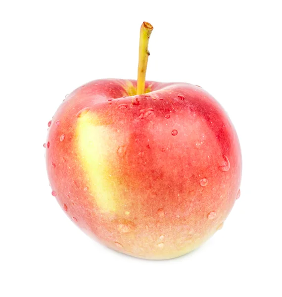 Pomme rouge fraîche simple. Isolé sur fond blanc. Gros plan — Photo