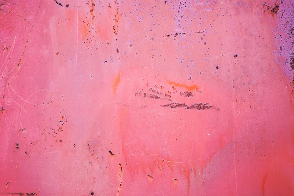 Oude gebarsten geschilderde textuur. roestige rood metalen oppervlak — Stockfoto