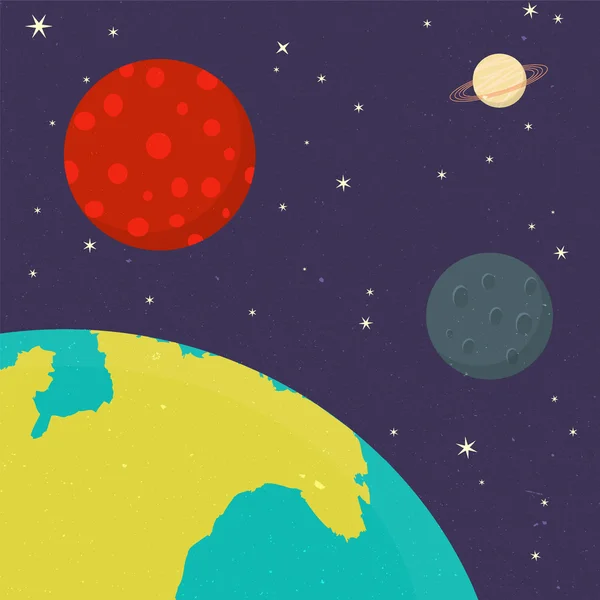 Vektor planeterna i solsystemet — Stock vektor
