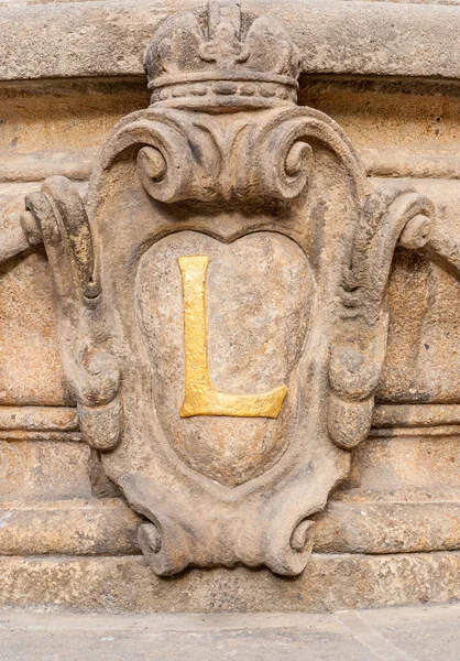Decoratie detail gevel in Praag — Stockfoto