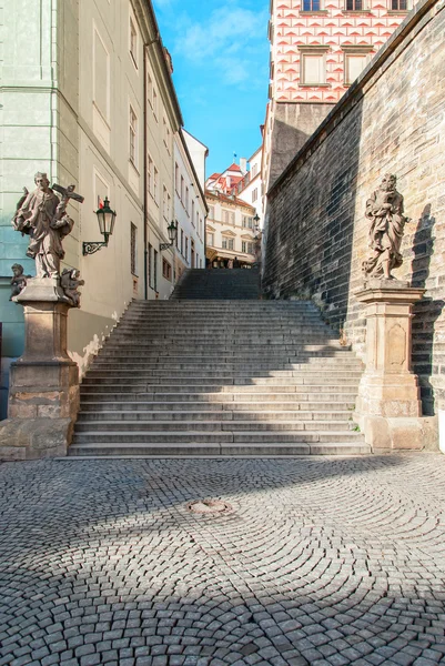 Prag - eski kale merdiven — Stok fotoğraf