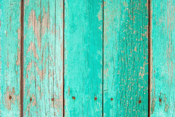 Old green wooden fence background — Stock Photo, Image