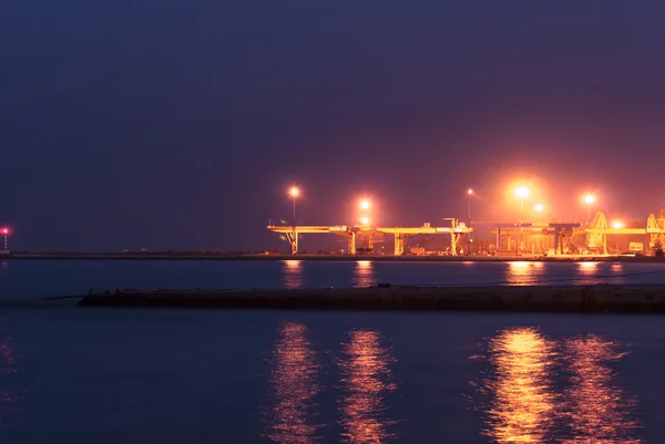 Industrial port at night — Stock Photo, Image