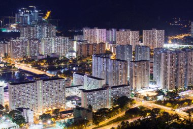 hong Kong'da binalar gece