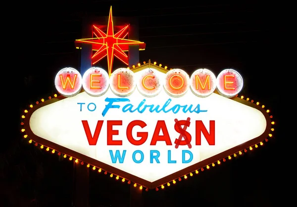 Welkom Fabulous Vegan World Origineel Idee — Stockfoto