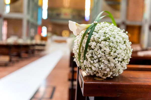 White flowers in church — Stock Photo, Image