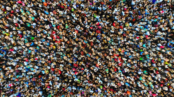 Big Crowd People People Gathered Together One Place Top View — Stock Photo, Image