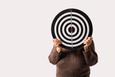 Face level target of an old woman. Social problems of people in old age idea. Concept of the vulnerability of the old age people and people of retirement age. Background with copy space.