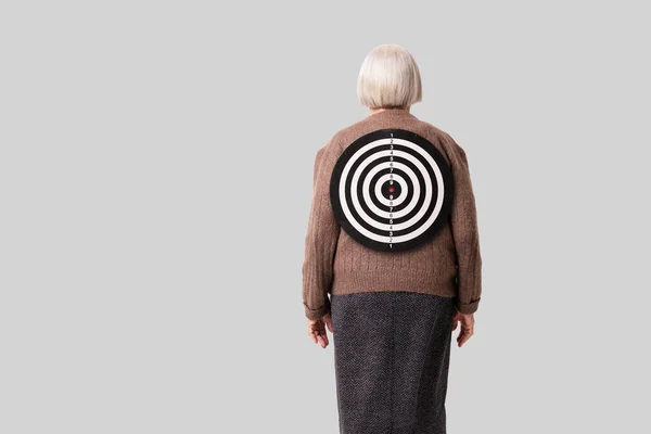 Social Problems Elderly Idea Target Back Old Woman Concept Vulnerability — Stockfoto