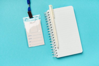 Job search, open vacancy concept with mockup application form and open notebook.