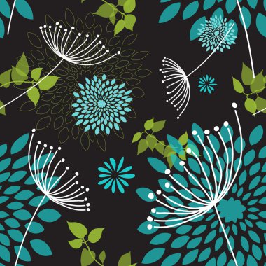 Dikişsiz dandelions & çiçek deseni