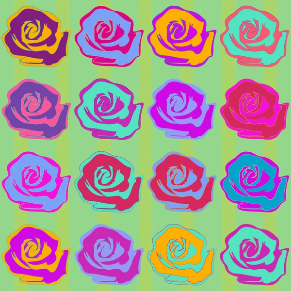 Seamless Roses Background Pattern — Stock Vector