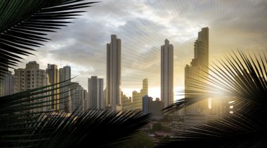 Skyscrapers of panama panorama clipart