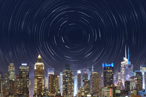 New York Time Quadrat mit Sternenpfaden — Stockfoto