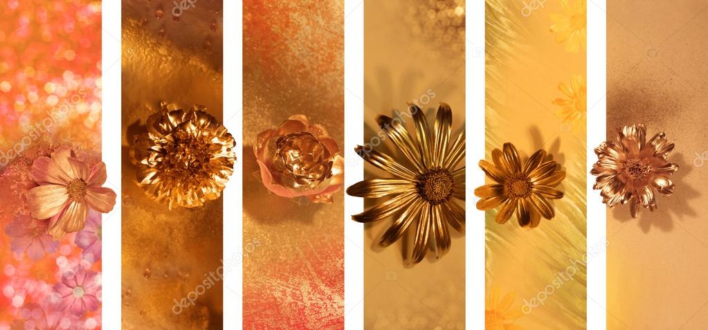 Gilded Flower Buds Banners