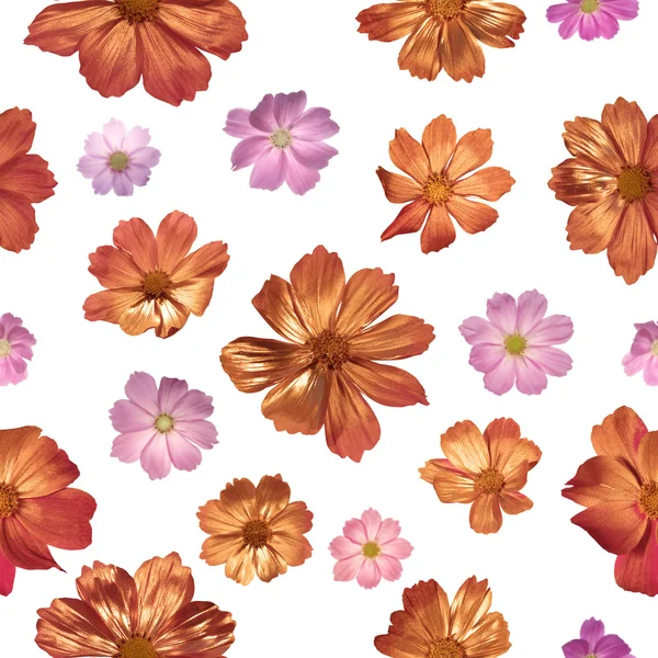 Bezešvé pozlacené růžové květy — Stock fotografie