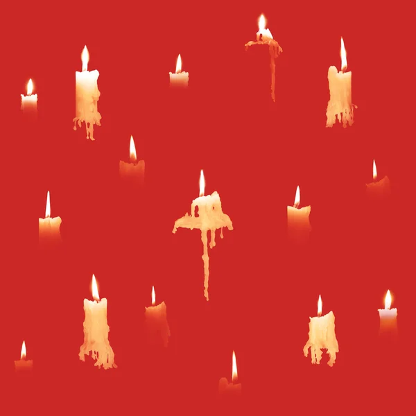 Plameny svíček na červené — Stock fotografie