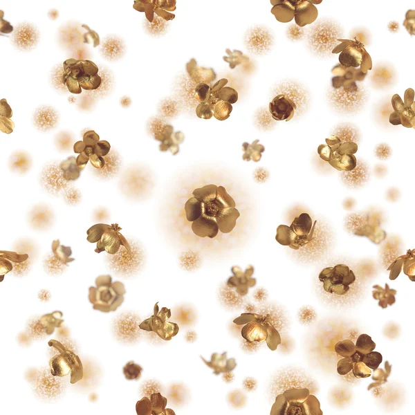 Bezszwowe pąki kwiatowe złocone — Zdjęcie stockowe