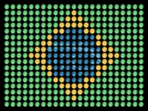 A led izzók Brazília zászlaja — Stock Fotó