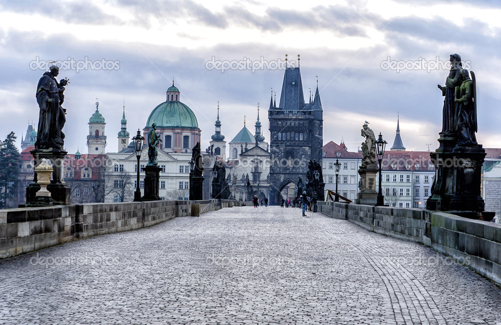 view of the Charles Bridge in Prague